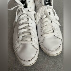 [US10]Adidas Men White High-Top leather indoor soccer Sneaker 675001